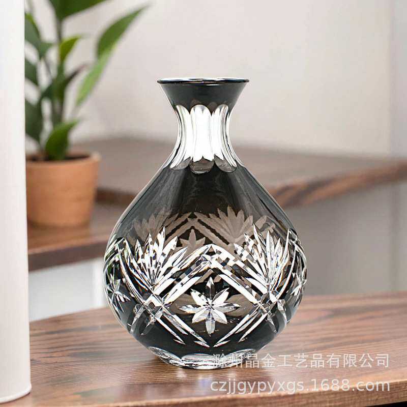 日式玻璃酒壶醒酒器酒盅酒杯烈酒杯日本江户切子工艺手工雕刻