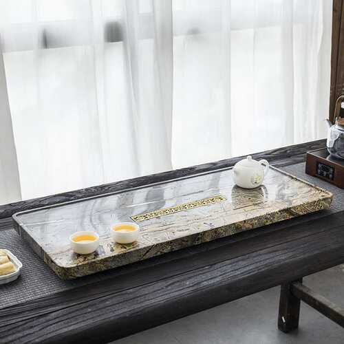 国画石茶盘整块高端原石厂家直销一件代发乌金石茶盘客厅石材托盘