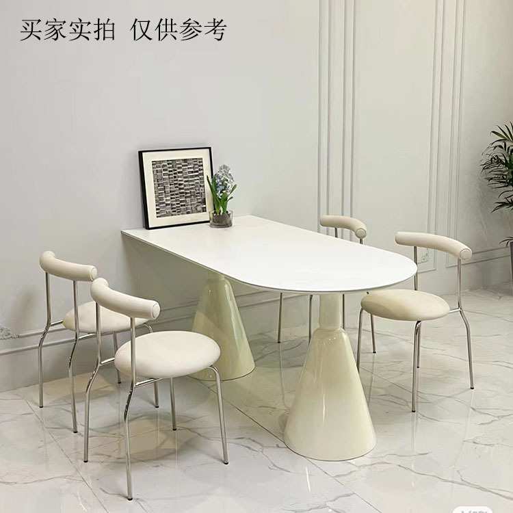 大司马中岛台餐桌长方形岩板歺家用饭桌小户型餐桌椅组合岩板餐桌