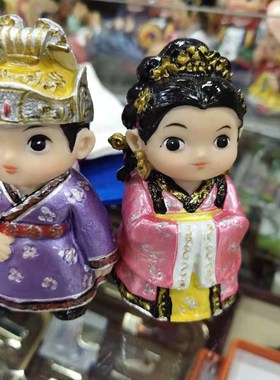 韩国宫廷娃娃摆件旅游纪念情侣娃娃民俗家居摆设料理店柜台展i