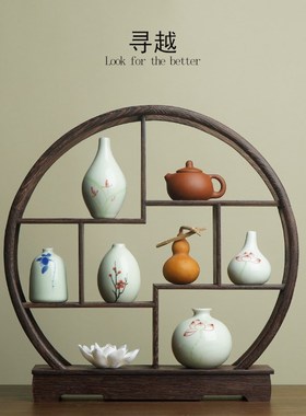 新中式陶瓷花瓶玄关桌现代简约客厅茶室柜子轻奢高档软装饰品摆件