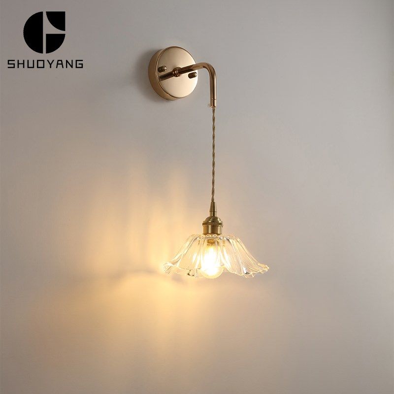 北欧日式壁灯复古金色卧室床头背景墙灯民宿装饰小清新浴室镜前灯,家装灯饰光源,壁灯,淘宝优惠券,粉丝福利购,淘宝优惠卷