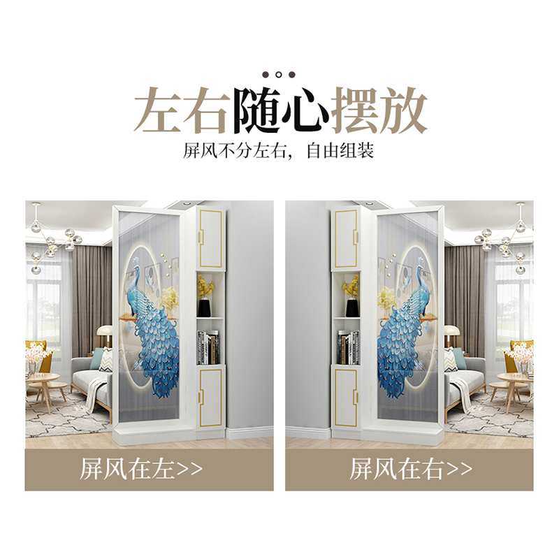cs新中式入户屏风隔断柜客厅玄关柜正对进门口遮挡实木置物架轻奢