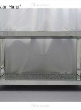 外贸碎钻边桌镜面咖啡桌方形装饰条几玻璃轻奢coffee side table