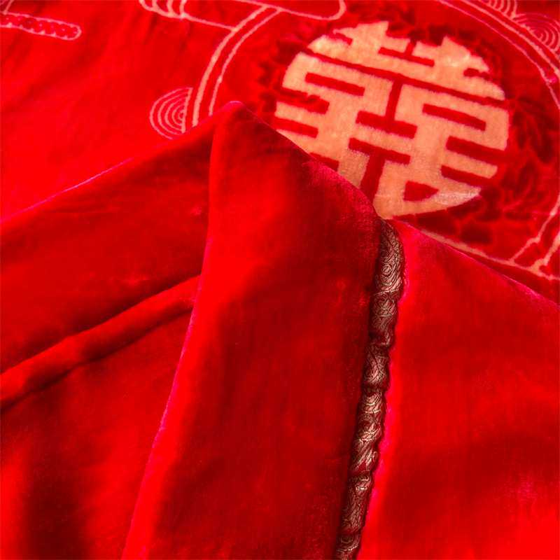 跨境加厚加绒保暖双层高密云毯拉舍尔毯子盖毯结婚婚庆毛毯厂
