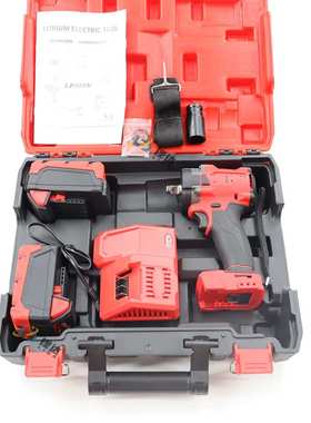 跨境锂电外贸 无刷强扭电动扳手起子机充电扳手大扭力红色套装