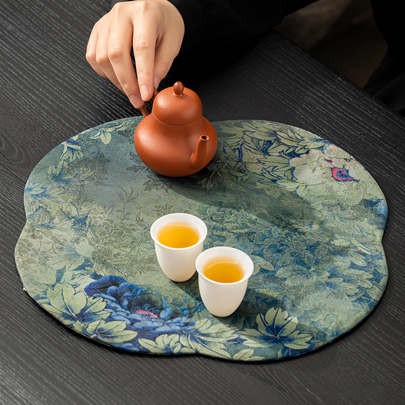 海棠防水茶席茶巾茶布高档泡茶专用茶旗茶L桌布高档茶台家用干泡