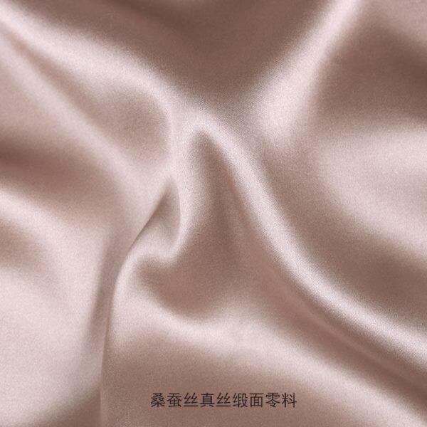 纯色真丝散料真丝缎弹力缎服装面料 桑蚕丝素绉缎枕巾布料特价