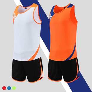 体考田径比赛服套装男女定 制马拉松跑步背心专业运动员训练服印