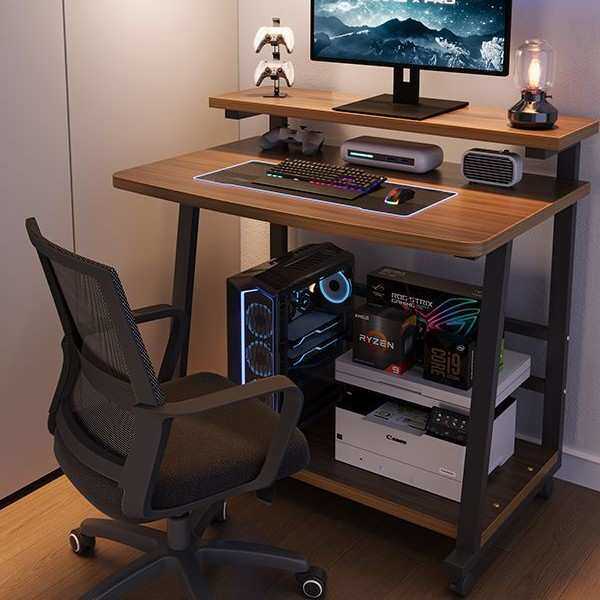 台式电脑桌小型家用迷你移动学习笔记本桌子简易带轮子卧室床边桌