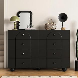 法式 奶油风斗柜抽屉柜现代简约客厅沙发边柜电视旁边柜储物收纳柜