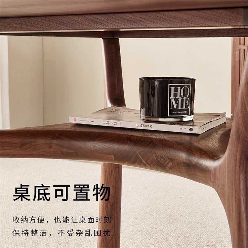 现代简约北美黑胡桃木圆餐桌北欧实木小户型餐厅家具圆形桌子原木