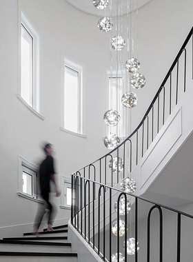 楼梯吊灯长现代简约loft公寓轻奢复式楼别墅客厅L271led