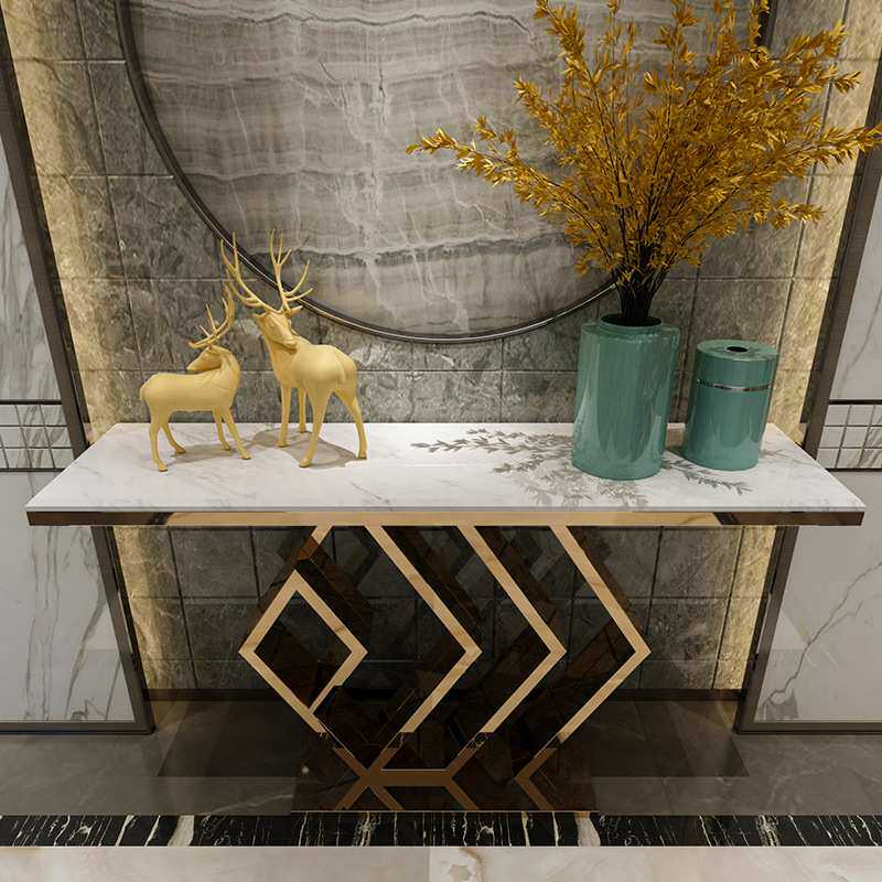 后现代玄关桌靠墙走廊装饰画过道玄关柜现代简约玄关台端景台条案