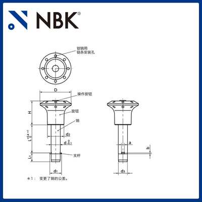 NBK PCPLS-NI 全不锈钢制锁销SUS303 机械配件零件厂家直供