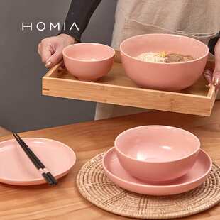 HOMIA北欧一人食陶瓷泡面碗单人餐具套装家用带盖碗盘子吃饭碗碟