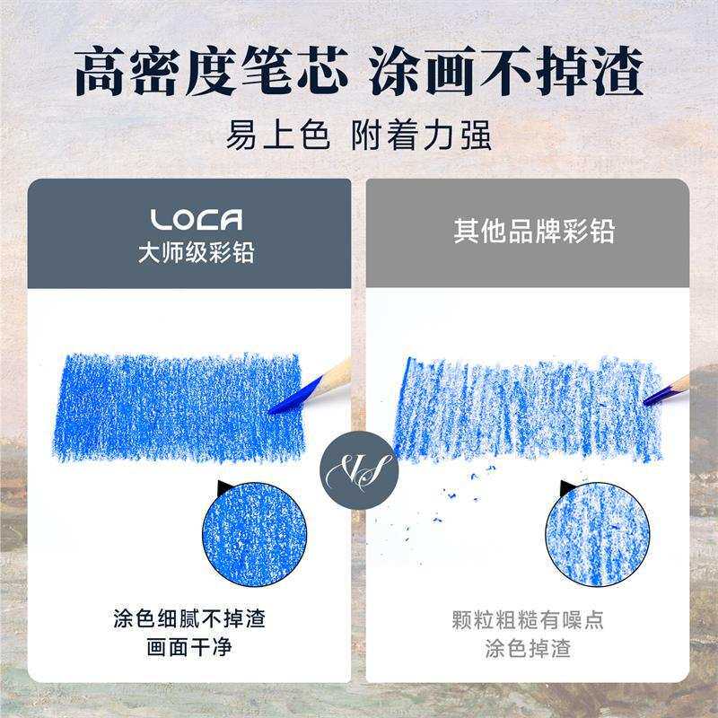油性彩铅LOCA大师级彩铅笔48色72色油性120色美术设计彩色铅笔