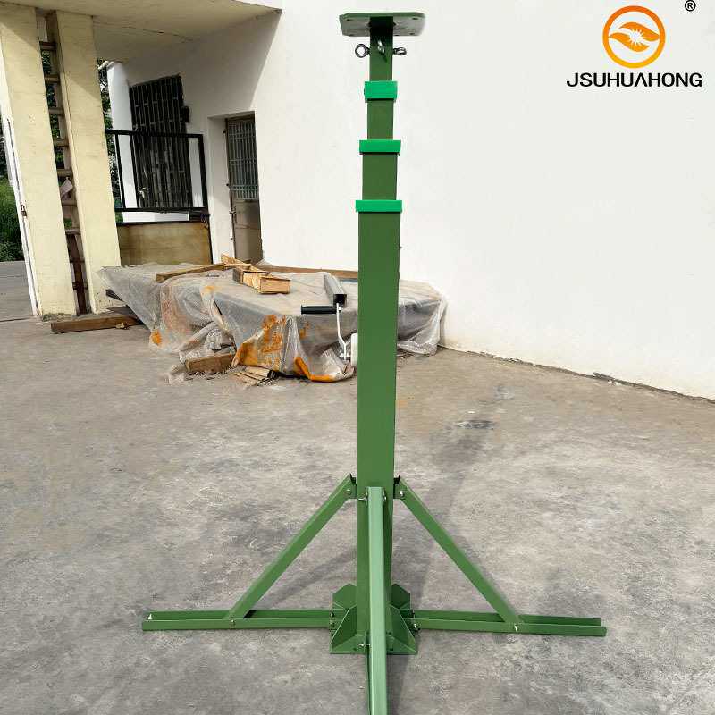 监控手摇升降自立杆3米6米多段伸缩杆Manual lifting mast