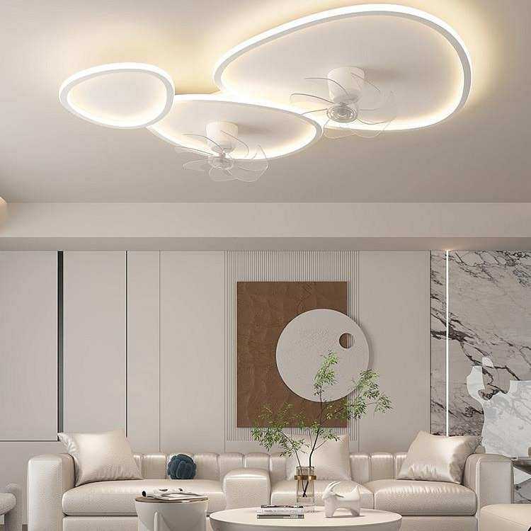 风扇灯客厅吸顶式全光谱现代简约摇头新款主灯卧室房间电风扇一体