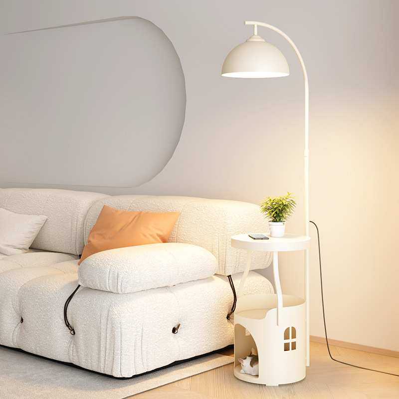 北欧落地灯客厅卧室奶油风氛围高级猫窝设计感置物床头柜一体台灯,3C数码配件,USB灯,淘宝优惠券,粉丝福利购,淘宝优惠卷