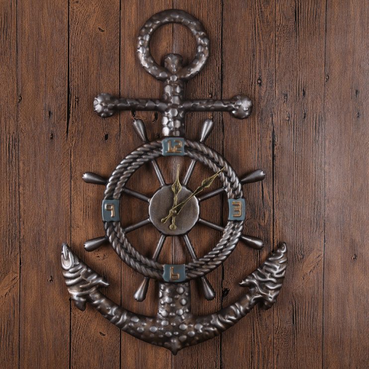 船矛钟欧式复古挂钟 家居客厅创意钟表摆设个性静音创意现摆钟