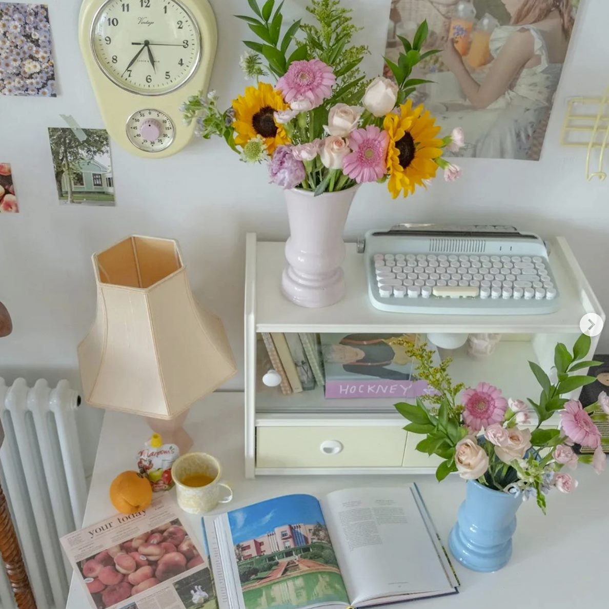 ins韩系少女博主款家居装饰挂钟客厅餐厅背景墙厨房计时器时钟