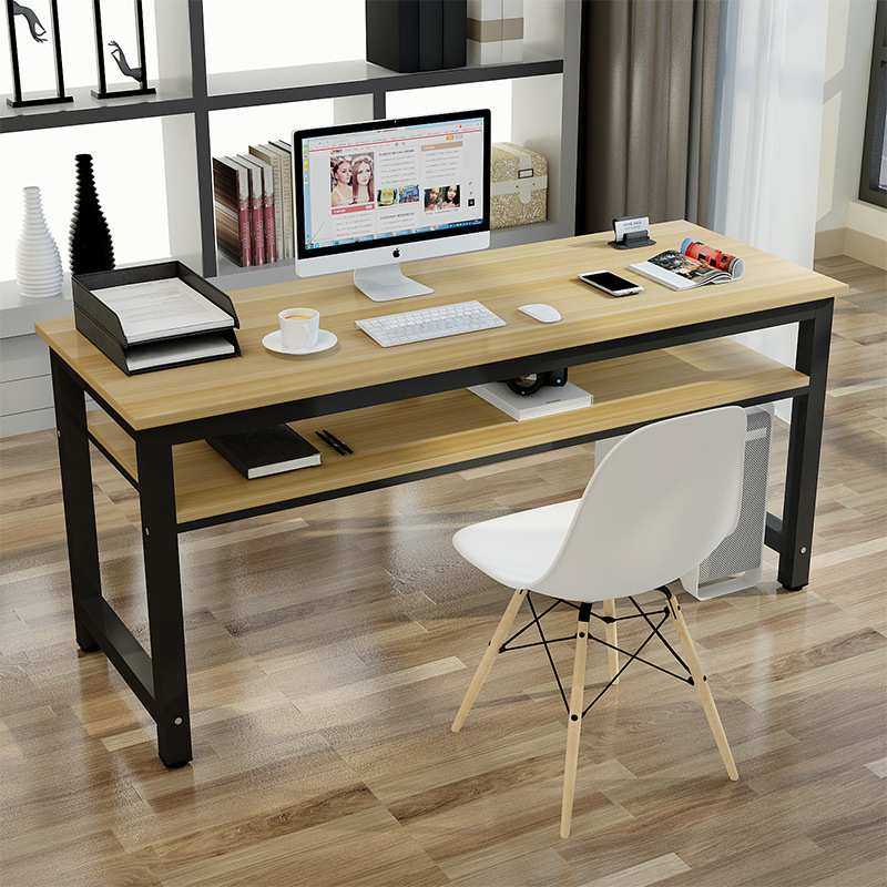 双层长条桌简约现代办公桌双层电脑桌家用靠墙窄桌子长方形书法桌,3C数码配件,USB灯,淘宝优惠券,粉丝福利购,淘宝优惠卷