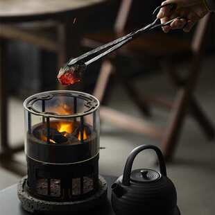 手工铸铁烧炭火钳三件套 老式碳夹 围炉煮茶工具碳锤 灰铲