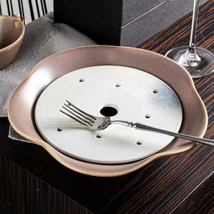 创意日式陶瓷干冰盘餐具盘子 料理刺身盘三文鱼大象拔蚌海鲜菜盘