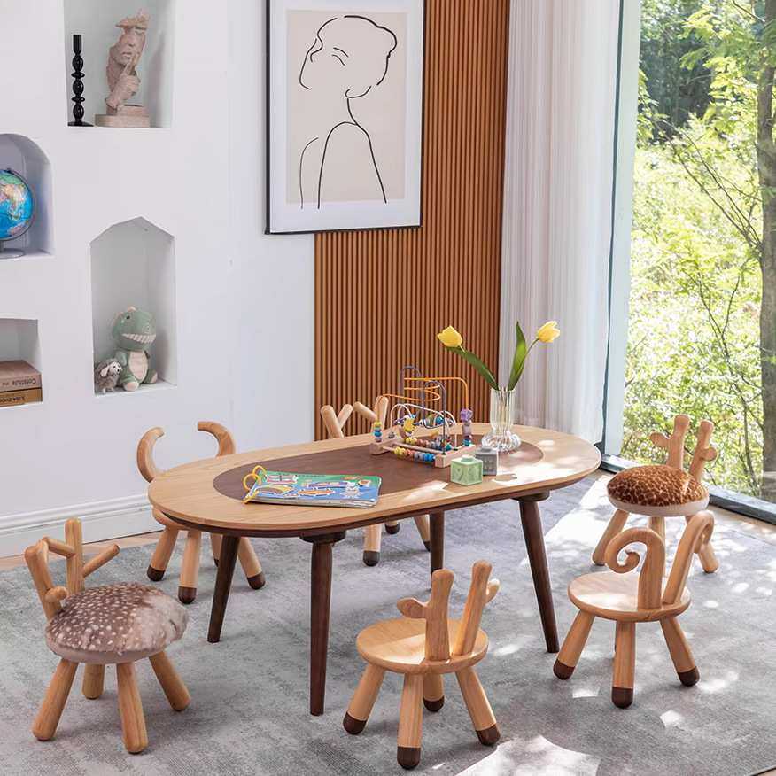 幼儿园实木桌椅组合简约绘本阅读活动区现代儿童动物创意小椅子,3C数码配件,USB灯,淘宝优惠券,粉丝福利购,淘宝优惠卷