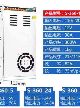 12v29a开关电源12v350w直流电源LED监控安防电源开关型号S-350-12