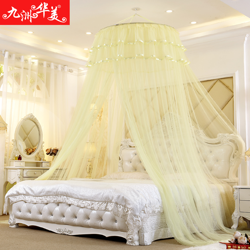 吊顶吸顶圆形蚊帐1.8米1.5m双人床通用型免打墙1.2米X单人家用2米