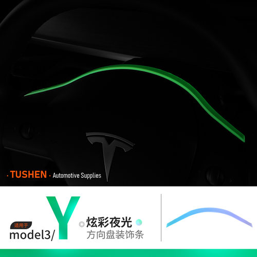 特斯拉ModelY/3方向盘夜光装饰贴