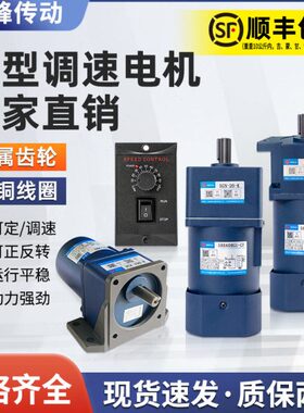 9W220调速电机120一体马达00国邦38齿轮变速小型减速WV250可调W/