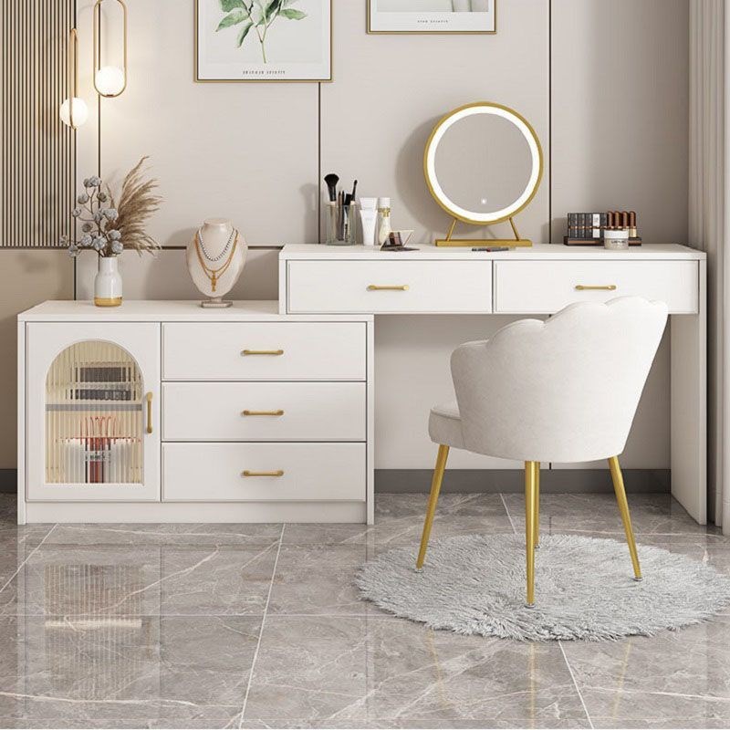 htn梳妆台卧h室现代简约斗柜一体梳妆柜小户型轻奢床尾柜可伸缩化