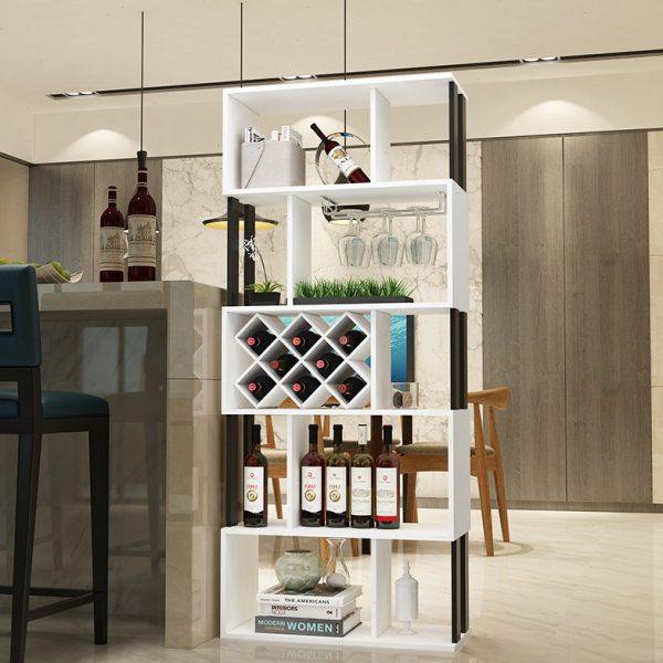 落地式酒柜家用隔断柜简约创意吧台红酒架展示柜客厅装饰置物架