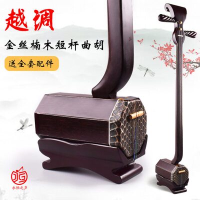 陈铮陈氏黑檀越调短杆曲胡河南坠胡坠琴乐器 初学专业演奏一送五