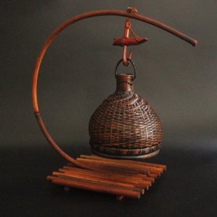 Z26手工竹编香炉室内焚香底座盘香居家摆件