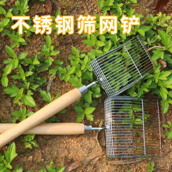 不锈钢挖蚬子神器蛤蜊筛铲赶海滤铲筛砂石靶工具铲猫砂铲猫屎铲子
