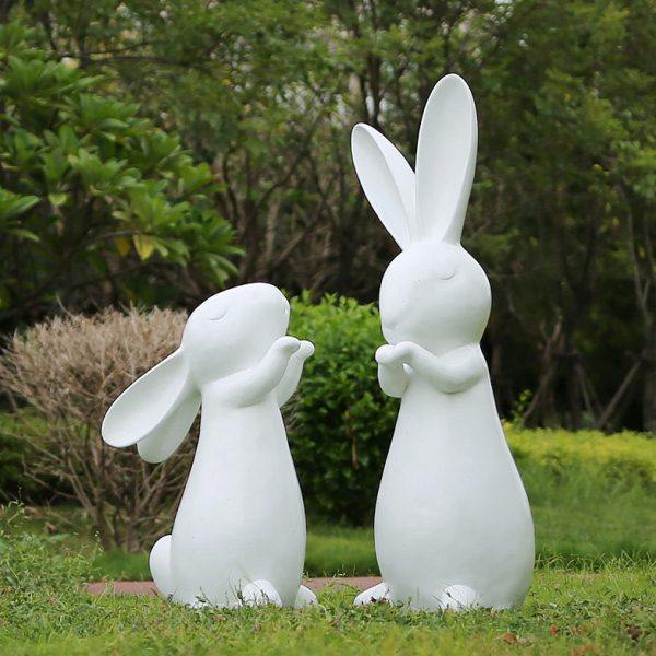 玻璃钢抽象兔子雕塑园林景观小品户外花园庭院草坪动物装饰大摆件
