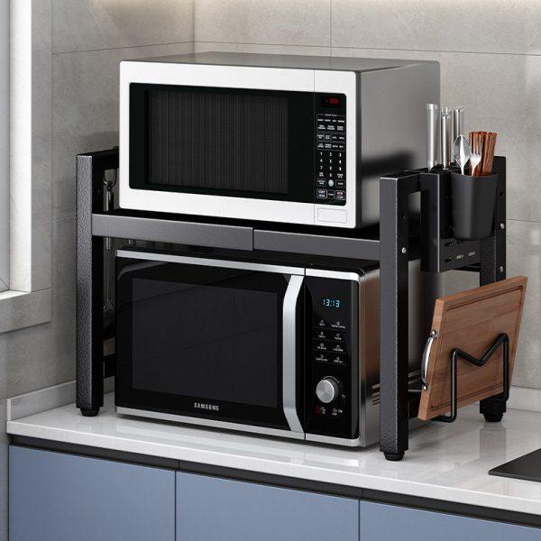 厨房置物架微波炉架子置物架多功能家用双层台面可伸缩收纳烤箱架,厨房/烹饪用具,微波炉置物架,淘宝优惠券,粉丝福利购,淘宝优惠卷