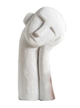 现代北欧沉思男孩摆件样板房客厅托腮男孩人物雕塑饰品软装工艺品