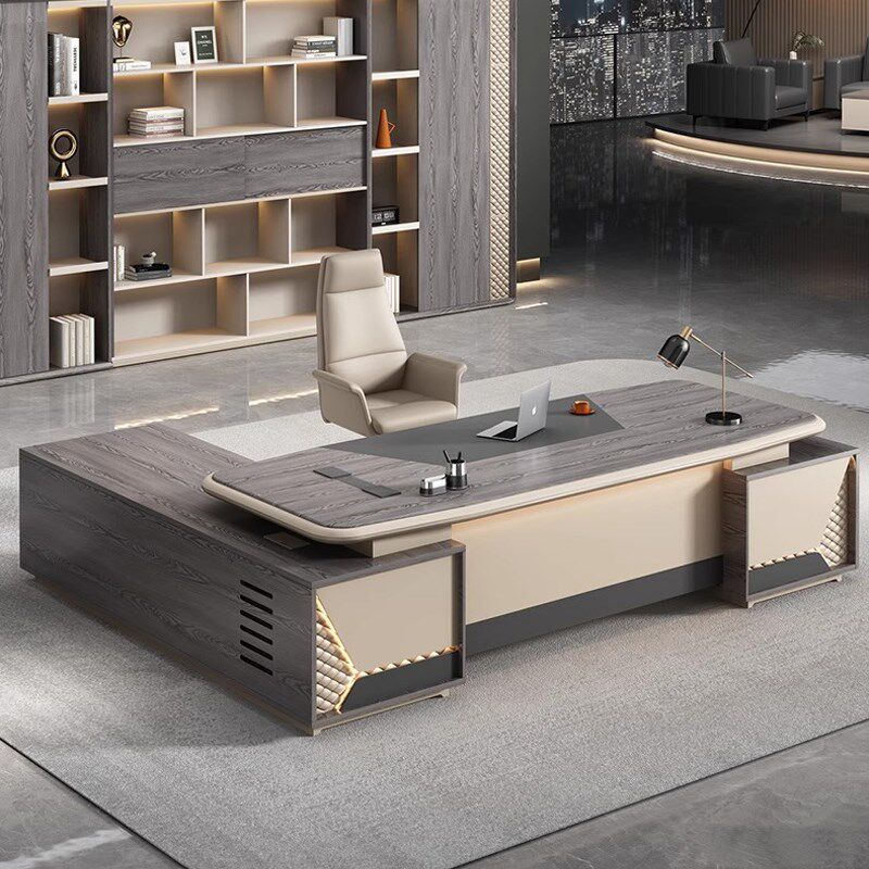 舒跃办公桌老板桌简约现代轻奢高级F感总裁桌大班台经理桌办公家