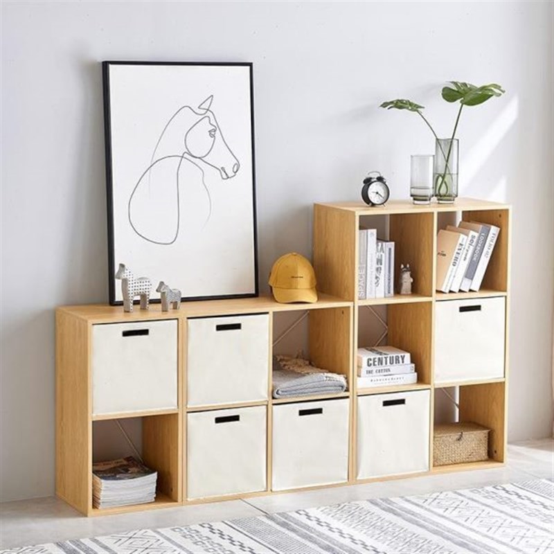 落地矮书柜置物架儿童抽v屉式整理收纳风木质自由组合格子