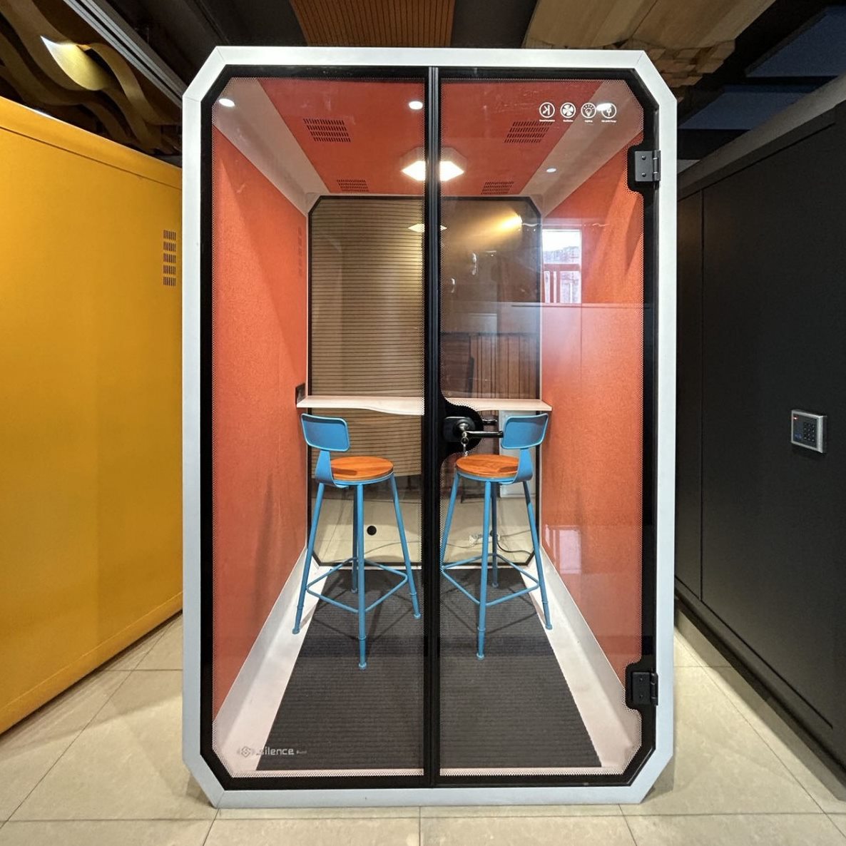 易安装双人电话亭独立面试亭直播室隔音房可移动隔音舱室内电话亭