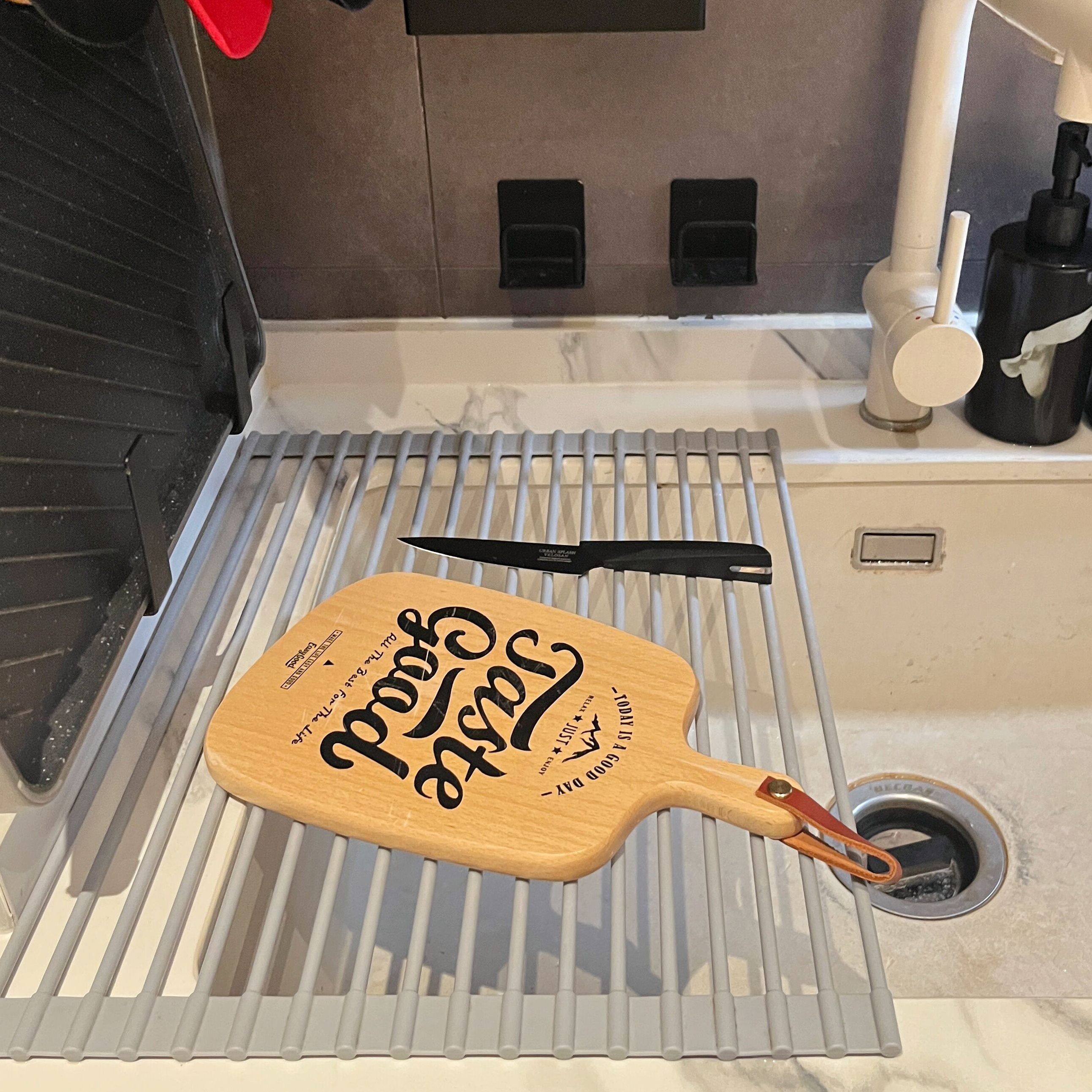 日式水槽沥水架家用厨房硅胶可折叠水池碗盘餐具收纳架水槽置物架