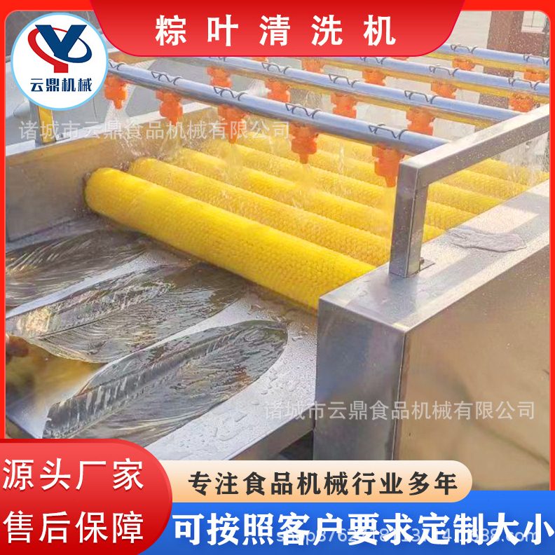 全自动双层毛辊清洗机 箬竹叶白果叶循环水洗叶机 粽叶专用清洗机