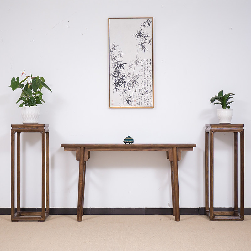 实木条案新中式玄关桌子条案仿古神台案台禅意明式供桌长条桌玄关