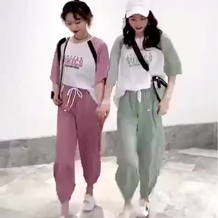 闺蜜套装女韩版学生宽松休闲百搭学生套装女夏季显瘦两件套运动装