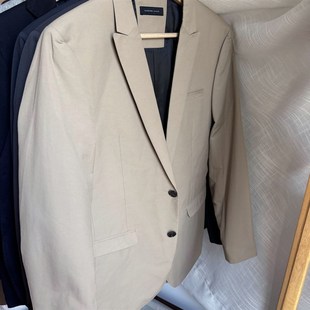 100欧!硬朗廓形 经典纯色外贸春秋通勤男式休闲单西装小西服外套